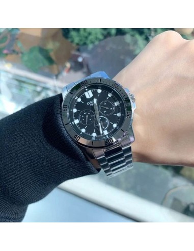 reloj cronógrafo analógico hombre Casio MTP-VD300D-1E 45mm correa de acero