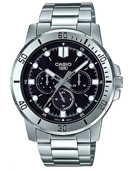 reloj cronógrafo analógico hombre Casio MTP-VD300D-1E 45mm correa de acero