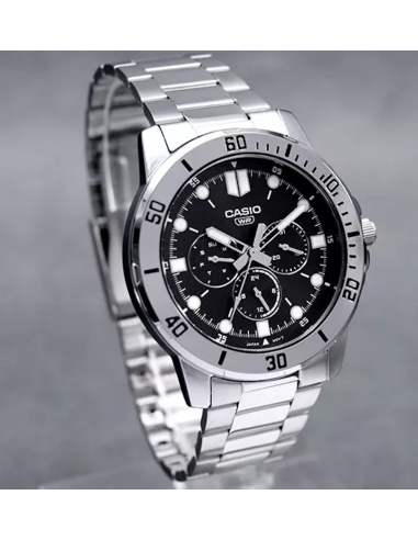 reloj cronógrafo analógico hombre Casio MTP-VD300D-1E 45mm correa de acero