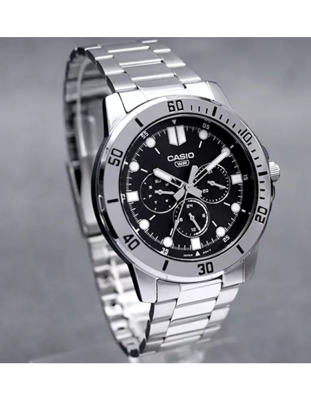 reloj cronógrafo analógico hombre Casio MTP-VD300D-1E 45mm correa de acero