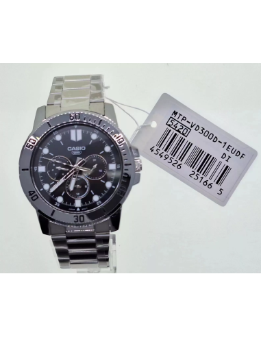 reloj cronógrafo analógico hombre Casio MTP-VD300D-1E 45mm correa de acero