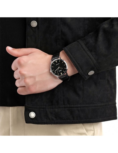 reloj clásico minimalista hombre Casio MTP-VT01B-1B 40mm baño de iones correa de acero