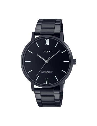 reloj clásico minimalista hombre Casio MTP-VT01B-1B 40mm baño de iones correa de acero