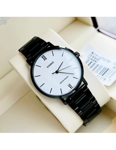reloj clásico minimalista hombre Casio MTP-VT01B-7B 40mm baño de iones correa de acero