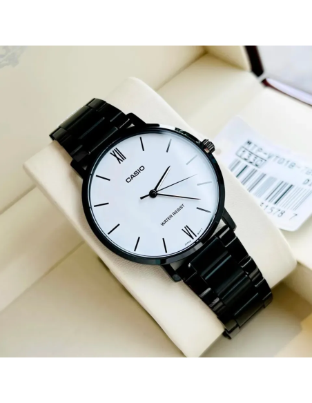 reloj clásico minimalista hombre Casio MTP-VT01B-7B 40mm baño de iones correa de acero