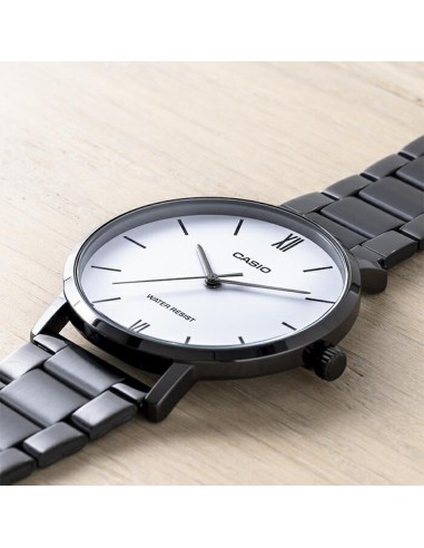 reloj clásico minimalista hombre Casio MTP-VT01B-7B 40mm baño de iones correa de acero