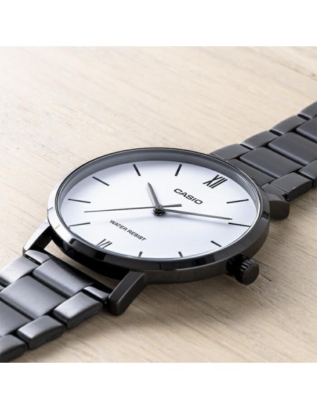 reloj clásico minimalista hombre Casio MTP-VT01B-7B 40mm baño de iones correa de acero