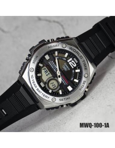 Casio Sport MWQ-100-1AV 50.6mm 100m WR correa de resina Hora Mundial 10 años batería