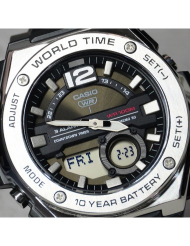 Casio Sport MWQ-100-1AV 50.6mm 100m WR correa de resina Hora Mundial 10 años batería