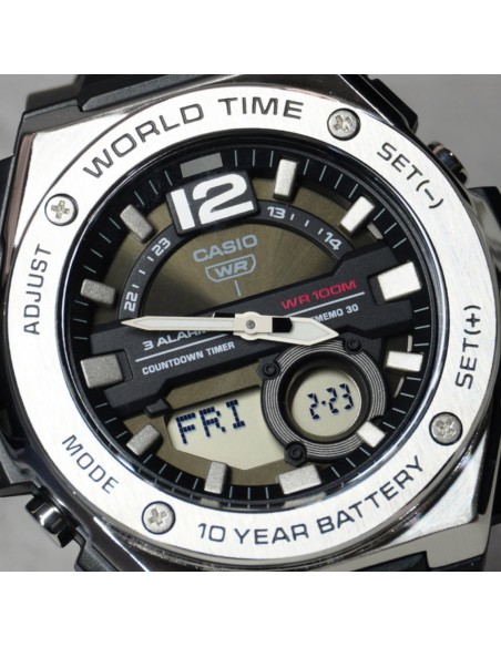 Casio Sport MWQ-100-1AV 50.6mm 100m WR correa de resina Hora Mundial 10 años batería