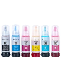 pack  6 botellas de tinta Compatible Epson 107 para Epson EcoTank ET-18100 2