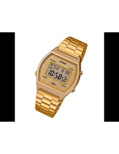 reloj unisex Casio B640WGG-9 dorado Esfera Brillante Luz de Fondo LED resistente al agua cronómetro correa de acero 2
