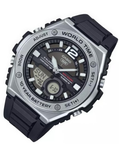 Casio Sport MWQ-100-1AV 50.6mm 100m WR correa de resina Hora Mundial 10 años batería