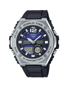Casio Sport MWQ-100-2AV 50.6mm 100m WR correa de resina Hora Mundial 10 años batería