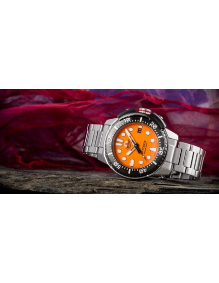 reloj automático hombre Orient M-FORCE RA-AC0L08Y 45mm cristal de zafiro 200m WR correa de acero