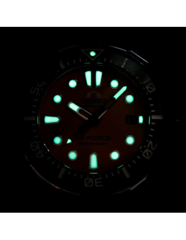 reloj automático hombre Orient M-FORCE RA-AC0L08Y 45mm cristal de zafiro 200m WR correa de acero