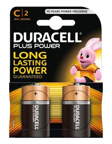 pack Pilas duracell plus alcalina lr14 pack de 2 pilas