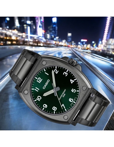 reloj clásico hombre Casio MTP-E730B-3A 43.40mm 50m WR acero inoxidable con baño de iones manecillas luminosas