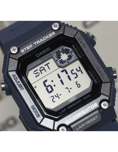reloj cronómetro deportivo Bluetooth unisex Casio StepTracker WS-B1000-2A 41.3mm Smartlink 100m WR correa de resina
