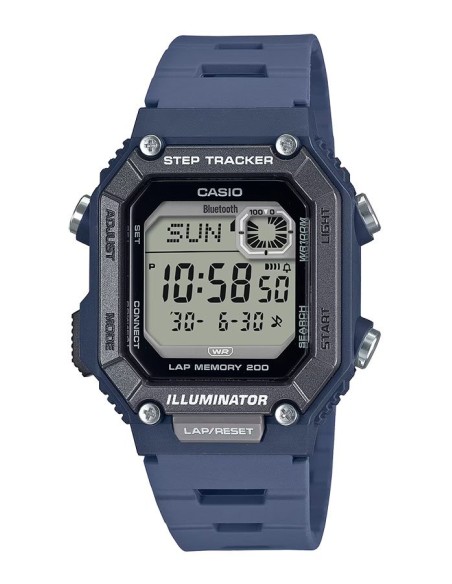 reloj cronómetro deportivo Bluetooth unisex Casio StepTracker WS-B1000-2A 41.3mm Smartlink 100m WR correa de resina