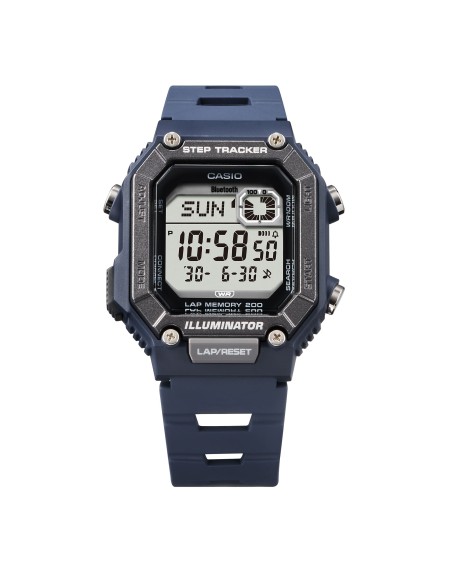 reloj cronómetro deportivo Bluetooth unisex Casio StepTracker WS-B1000-2A 41.3mm Smartlink 100m WR correa de resina