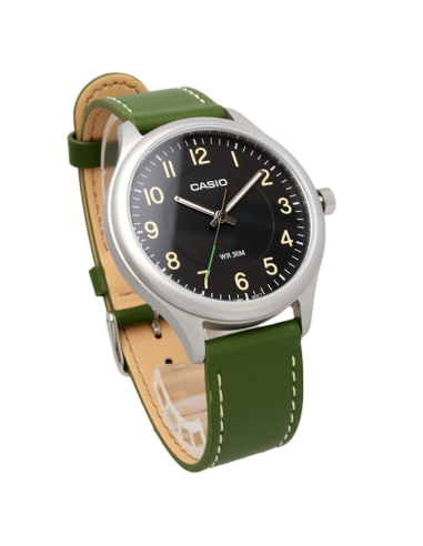 reloj clásico hombre Casio MTP-B160L-1B1 39mm 50m WR correa de cuero