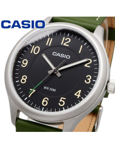 reloj clásico hombre Casio MTP-B160L-1B1 39mm 50m WR correa de cuero 2