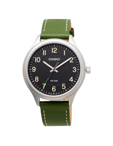 reloj clásico hombre Casio MTP-B160L-1B1 39mm 50m WR correa de cuero