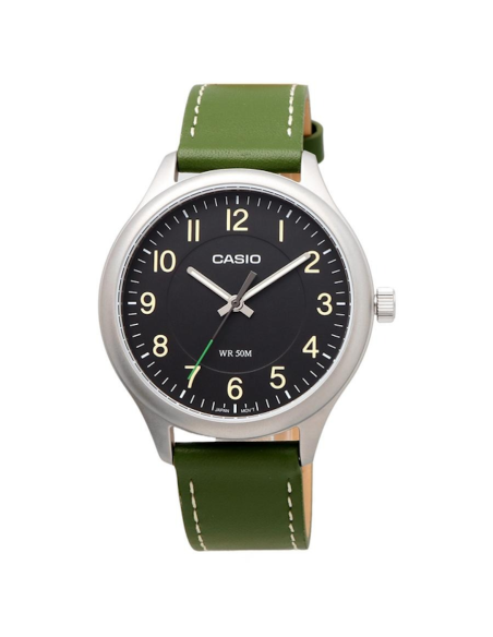 reloj clásico hombre Casio MTP-B160L-1B1 39mm 50m WR correa de cuero