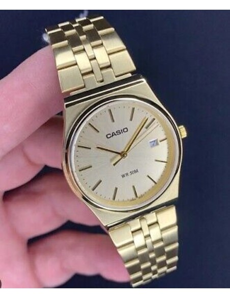 reloj clásico hombre Casio MTP-B145G-9A 80’s style 35mm 50m WR correa de acero