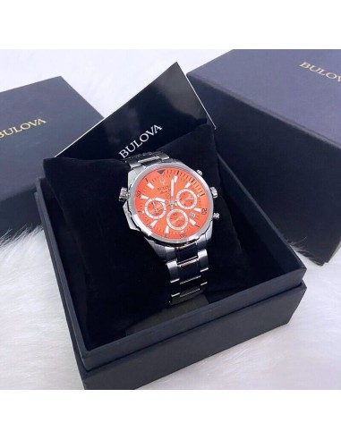 reloj cronógrafo hombre Bulova Marine Star  96B395 44mm 100m WR cristal de zafiro correa de acero