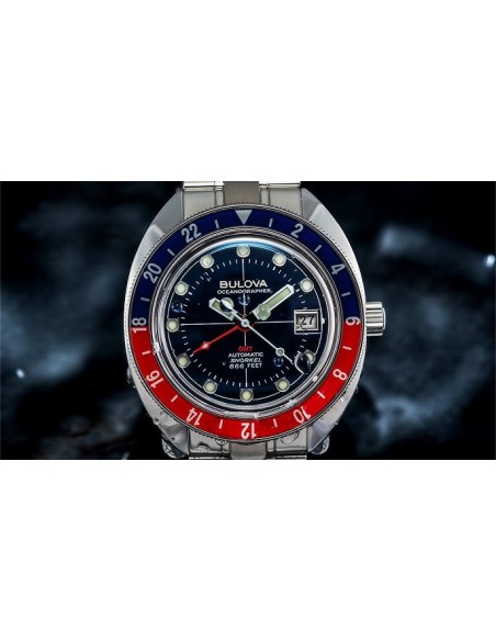 reloj automático hombre Bulova Oceanographer Devil Diver GMT 96B405 41mm 200m WR cristal de zafiro correa de acero