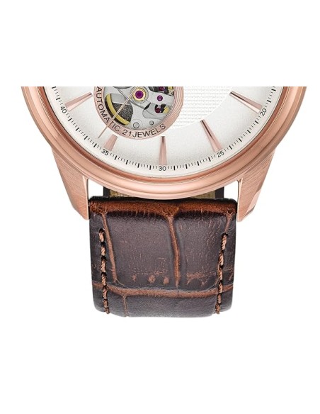 reloj automático hombre Bulova Classic Openheart 97A133 41mm correa de cuero