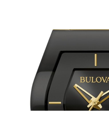 reloj hombre Bulova Futuro Gemini 97A164 Cuarzo acero inoxidable PVD Dorado dial negro