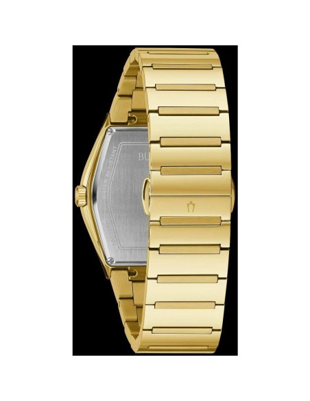 reloj hombre Bulova Futuro Gemini 97A164 Cuarzo acero inoxidable PVD Dorado dial negro