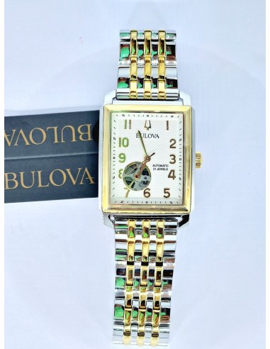 reloj automático hombre Bulova Sutton Open Heart 98A308 33mm 30m WR correa de acero