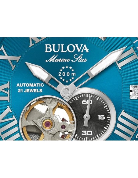 reloj automático hombre Bulova Marine Star Marc Anthony A Diamond Accent 98D184 45mm 200m WR  correa de acero
