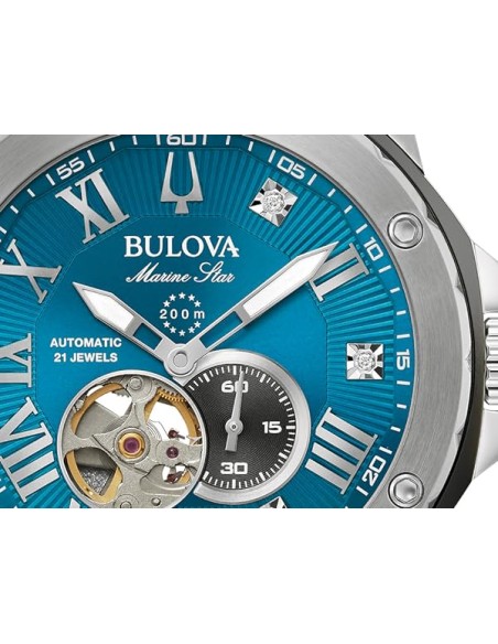 reloj automático hombre Bulova Marine Star Marc Anthony A Diamond Accent 98D184 45mm 200m WR  correa de acero