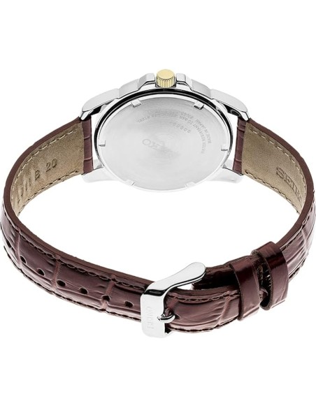 reloj clásico hombre Seiko Essentials SUR360 39.6mm 100m WR correa de cuero cuarzo