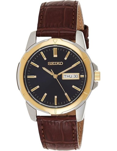 reloj clásico hombre Seiko Essentials SUR360 39.6mm 100m WR correa de cuero cuarzo