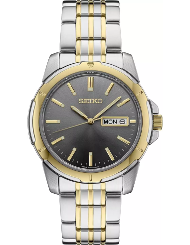 reloj clásico hombre Seiko Essentials SUR356 39.6mm 100m WR correa de acero dos tonos