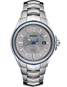 reloj hombre solar Seiko Coutura SNE565 42.5mm 100m WR cristal de zafiro correa de acero (hasta 10 meses sin recarga)