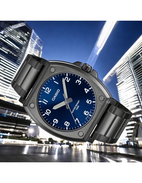 reloj clásico hombre Casio MTP-E730B-2A 43.40mm 50m WR acero inoxidable con baño de iones manecillas luminosas