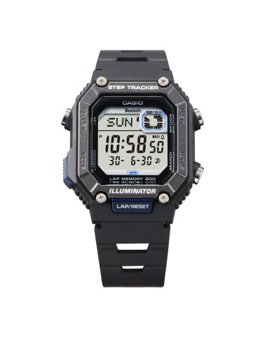 reloj cronómetro deportivo Bluetooth unisex Casio StepTracker WS-B1000-1A 41.3mm Smartlink 100m WR correa de resina