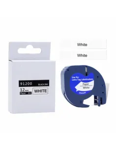 copy of Cinta 91200 Compatible Dymo LetraTag S0721510 Texto negro sobre fondo blanco - Ancho 12mm x 4 metros 2