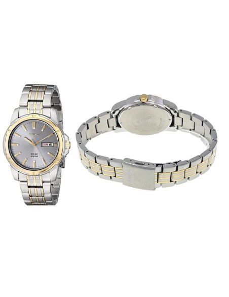 reloj clásico hombre Seiko Essentials SUR356 39.6mm 100m WR correa de acero dos tonos