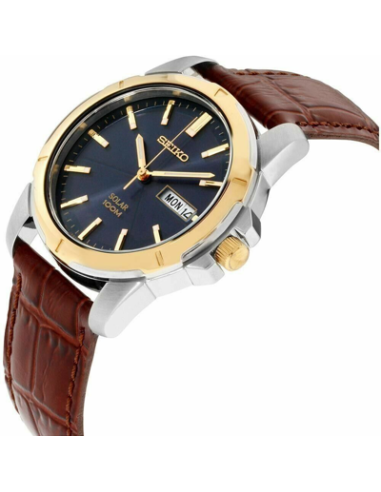 reloj clásico hombre Seiko Essentials SUR360 39.6mm 100m WR correa de cuero cuarzo