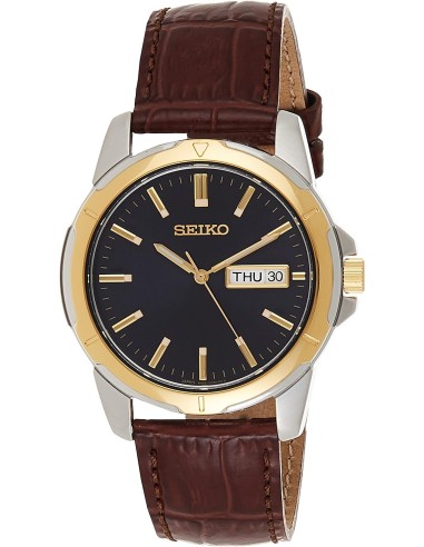 reloj clásico hombre Seiko Essentials SUR360 39.6mm 100m WR correa de cuero cuarzo