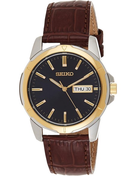 reloj clásico hombre Seiko Essentials SUR360 39.6mm 100m WR correa de cuero cuarzo