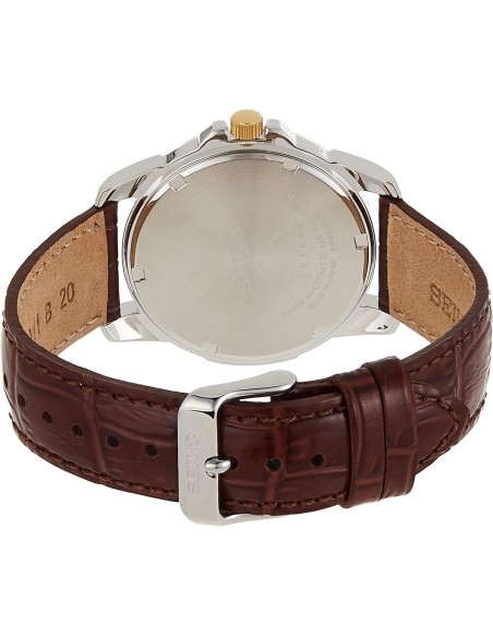 reloj clásico hombre Seiko Essentials SUR360 39.6mm 100m WR correa de cuero cuarzo